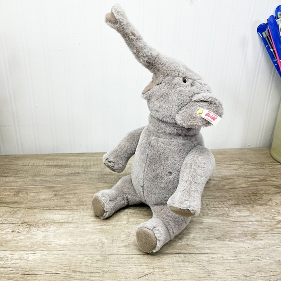 steiff Other - Steiff Elephant Plush Grey Mohair Collectors Button in Ear Made in Germany